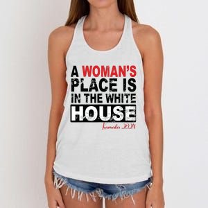 A Womans Place Is In The White House Women Women's Knotted Racerback Tank