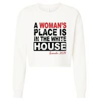 A Womans Place Is In The White House Women Cropped Pullover Crew