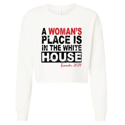 A Womans Place Is In The White House Women Cropped Pullover Crew