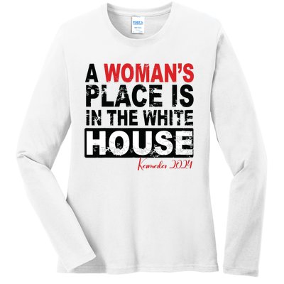 A Womans Place Is In The White House Women Ladies Long Sleeve Shirt