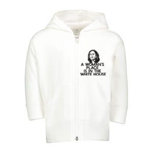 A Womans Place Is In The White House Kamala Harris Meme Toddler Zip Fleece Hoodie