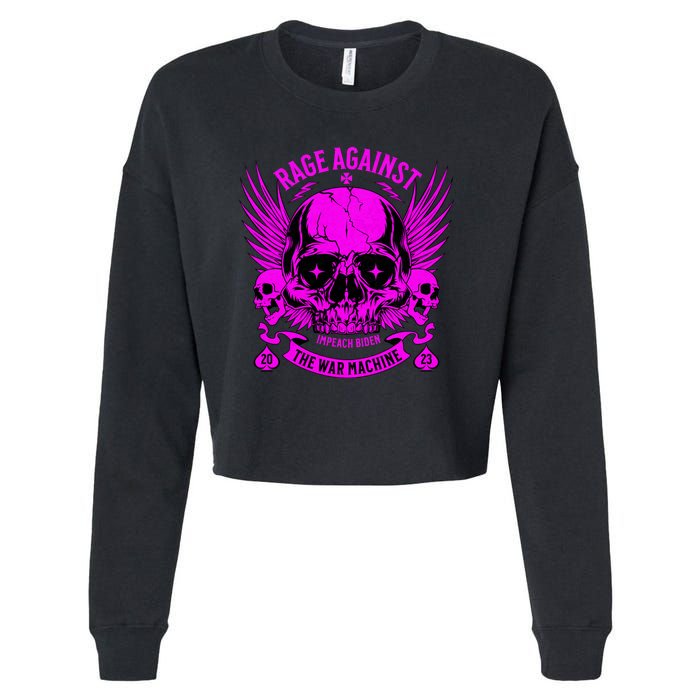 Anti War Peace Impeach Biden Ukraine Cropped Pullover Crew