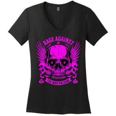 Anti War Peace Impeach Biden Ukraine Women's V-Neck T-Shirt