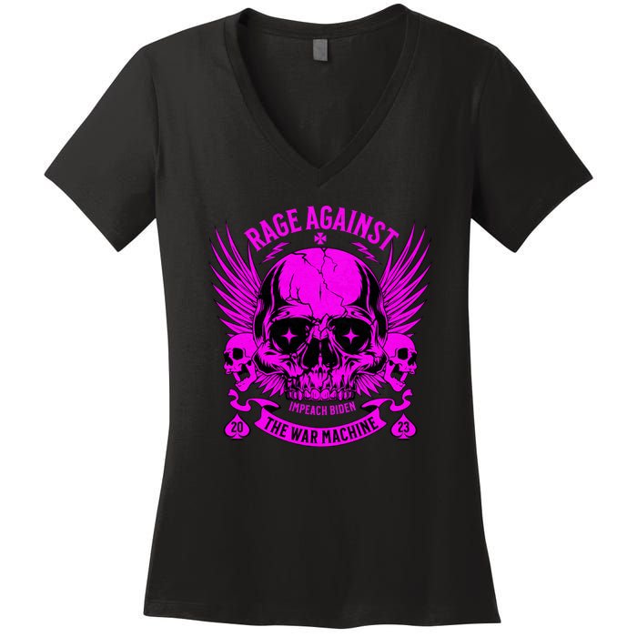 Anti War Peace Impeach Biden Ukraine Women's V-Neck T-Shirt