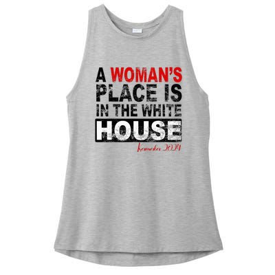 A Womans Place Is In The White House Kamala Harris Ladies PosiCharge Tri-Blend Wicking Tank