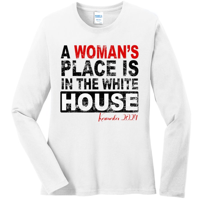 A Womans Place Is In The White House Kamala Harris Ladies Long Sleeve Shirt