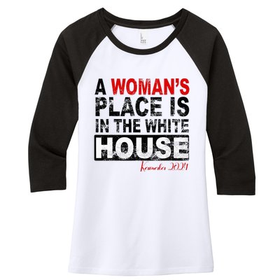 A Womans Place Is In The White House Kamala Harris Women's Tri-Blend 3/4-Sleeve Raglan Shirt