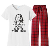 A WomanS Place Is In The White House Gift Women's Flannel Pajama Set