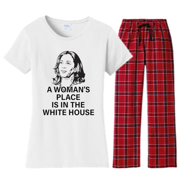 A WomanS Place Is In The White House Gift Women's Flannel Pajama Set