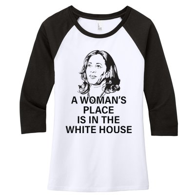 A WomanS Place Is In The White House Gift Women's Tri-Blend 3/4-Sleeve Raglan Shirt