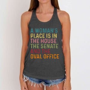 A WomanS Place Is In The House The Senate & The Oval Office Women's Knotted Racerback Tank