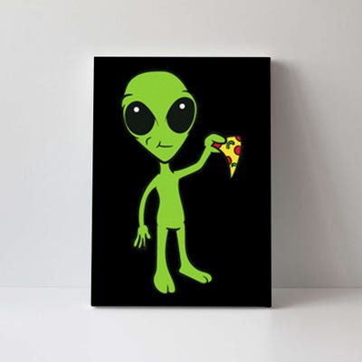 Alien With Pizza Slice Ufo Cute Alien Eating Pizza Canvas