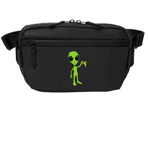 Alien With Pizza Slice Ufo Cute Alien Eating Pizza Crossbody Pack