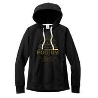 A Woman Place Is On The Podium Vintage Look Women's Fleece Hoodie