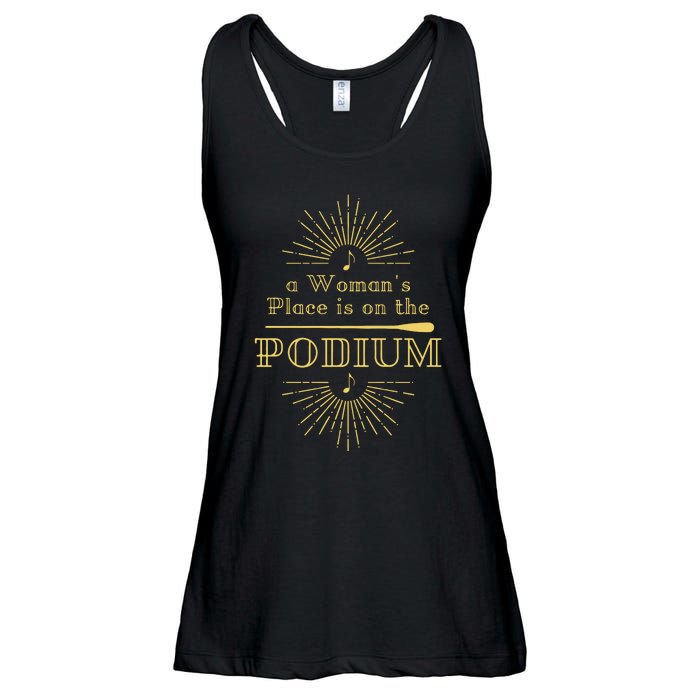 A Woman Place Is On The Podium Vintage Look Ladies Essential Flowy Tank