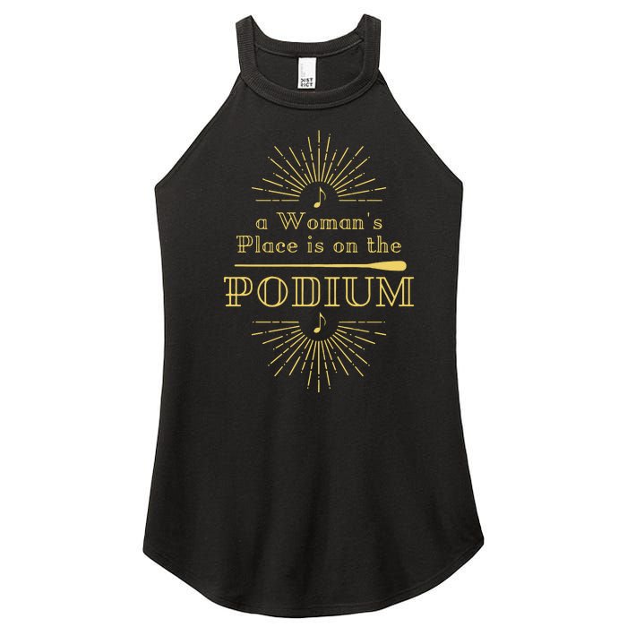 A Woman Place Is On The Podium Vintage Look Women's Perfect Tri Rocker Tank