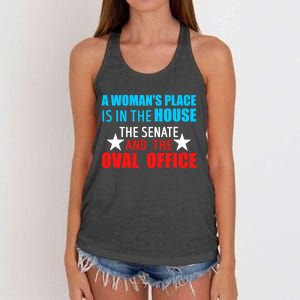 A WomanS Place Is In The House The Senate & The Oval Office Women's Knotted Racerback Tank