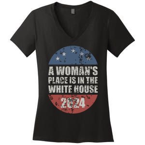 A Womans Place Is In The White House First Female President Women's V-Neck T-Shirt