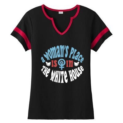 A Womans Place Is In The White House Ladies Halftime Notch Neck Tee