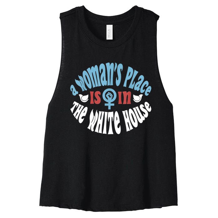 A Womans Place Is In The White House Women's Racerback Cropped Tank