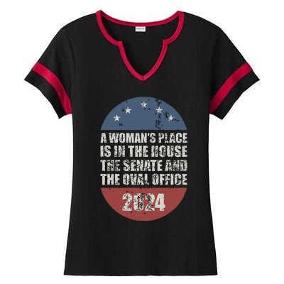 A Womans Place Is In The House The Senate The Oval Office Ladies Halftime Notch Neck Tee