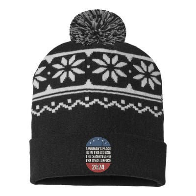 A Womans Place Is In The House The Senate The Oval Office USA-Made Snowflake Beanie