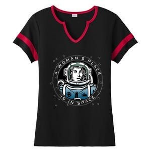 A Woman's Place Is In Space Ladies Halftime Notch Neck Tee