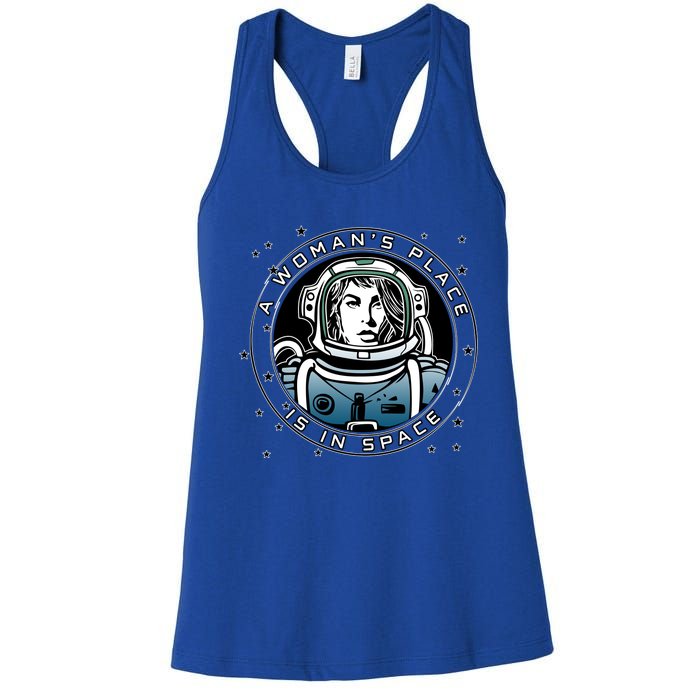 A Woman's Place Is In Space Women's Racerback Tank