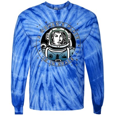 A Woman's Place Is In Space Tie-Dye Long Sleeve Shirt