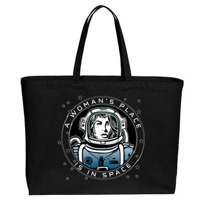 A Woman's Place Is In Space Cotton Canvas Jumbo Tote