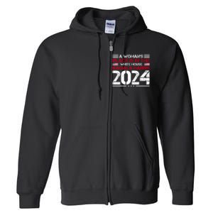 A WomanS Place Is In The White House Kamala Harris 2024 Full Zip Hoodie