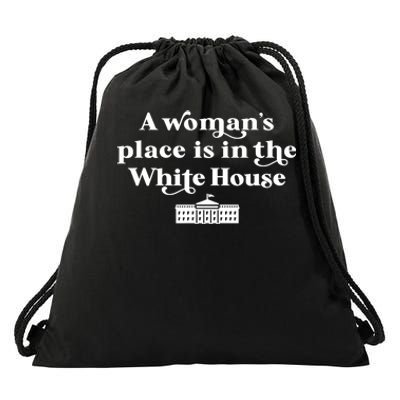 A WomanS Place White House Feminist Kamala Harris 2024 Drawstring Bag