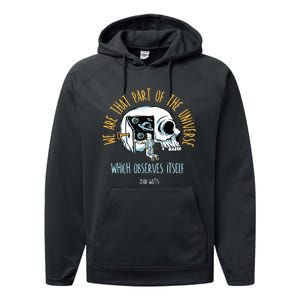 Alan Watts Quote Philosophy Spiritual Gift Universe Performance Fleece Hoodie