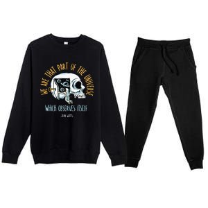 Alan Watts Quote Philosophy Spiritual Gift Universe Premium Crewneck Sweatsuit Set