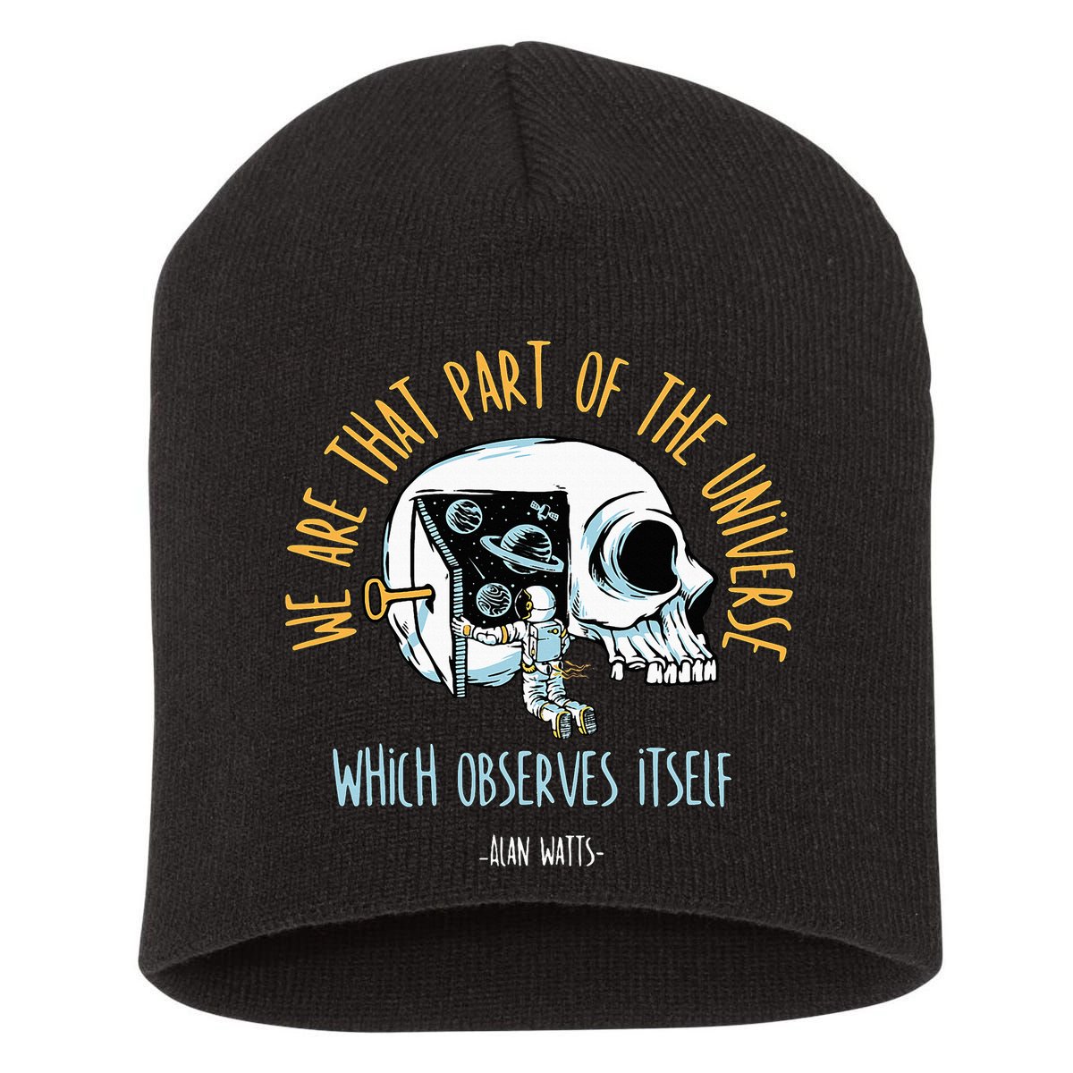 Alan Watts Quote Philosophy Spiritual Gift Universe Short Acrylic Beanie