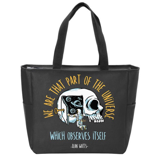 Alan Watts Quote Philosophy Spiritual Gift Universe Zip Tote Bag