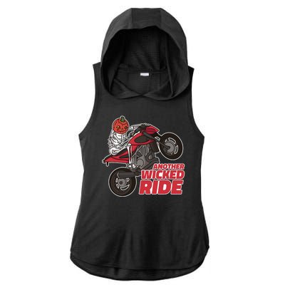 Another Wicked Ride Pumpkin Ladies PosiCharge Tri-Blend Wicking Draft Hoodie Tank