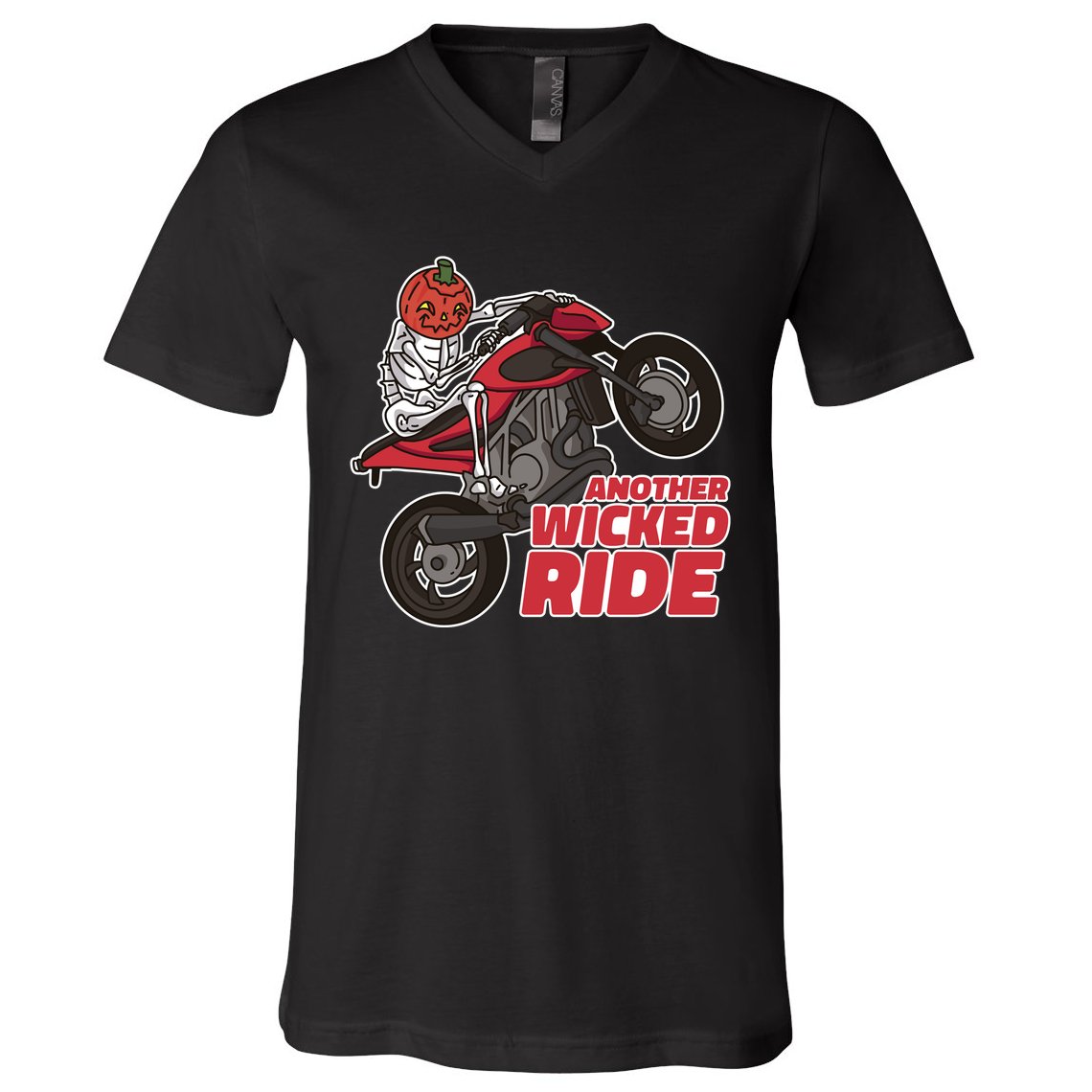 Another Wicked Ride Pumpkin V-Neck T-Shirt