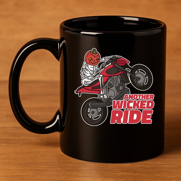 Another Wicked Ride Pumpkin 11oz C Handle Ceramic Mug