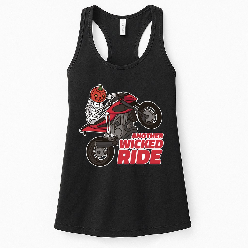 Another Wicked Ride Pumpkin Womens Tank Top