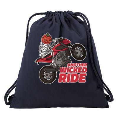 Another Wicked Ride Pumpkin Drawstring Bag