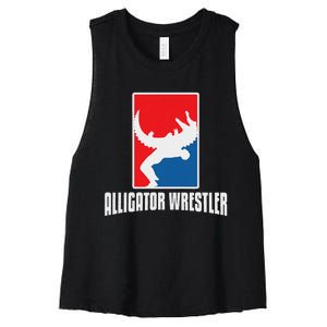 Alligator Wrestler Reptile Party Alligator Women's Racerback Cropped Tank