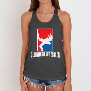 Alligator Wrestler Reptile Party Alligator Women's Knotted Racerback Tank