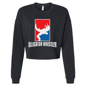 Alligator Wrestler Reptile Party Alligator Cropped Pullover Crew