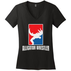 Alligator Wrestler Reptile Party Alligator Women's V-Neck T-Shirt