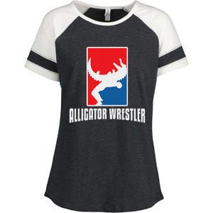 Alligator Wrestler Reptile Party Alligator Enza Ladies Jersey Colorblock Tee