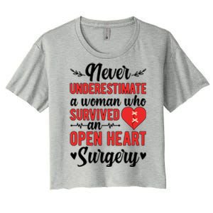 A Who Survived Open Heart Surgery Recovery Gift Women's Crop Top Tee