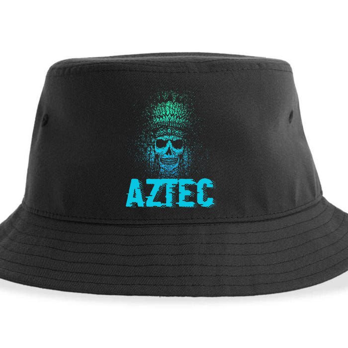 Aztec Warrior Skull Skeleton Archeology Ancient Civilization Sustainable Bucket Hat