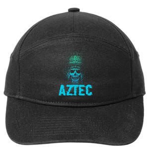 Aztec Warrior Skull Skeleton Archeology Ancient Civilization 7-Panel Snapback Hat