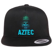 Aztec Warrior Skull Skeleton Archeology Ancient Civilization Flat Bill Trucker Hat